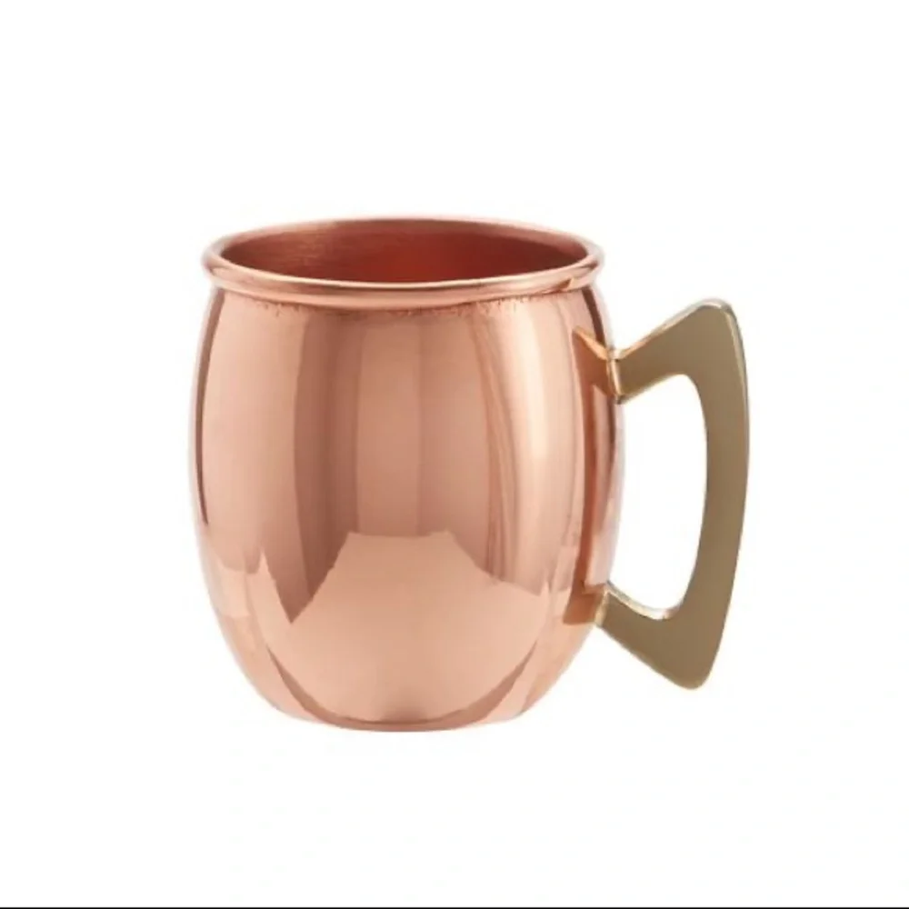 Pottery Barn Handcrafted Copper Ice Bucket with Mini Moscow Mule Shotglasses